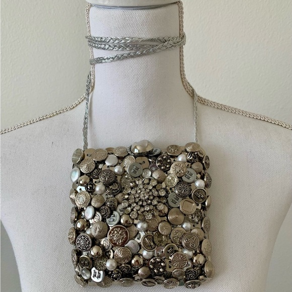 Embellished Button Crossbody Bag - Picture 1 of 14